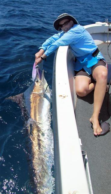 Renae Releasing Her First Black Marlin Fishing Fishwrecked